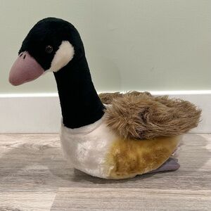 Vintage 1983 R. Dakin Canadian Goose Plush Medium Stuffed Animal Tan Black Bird